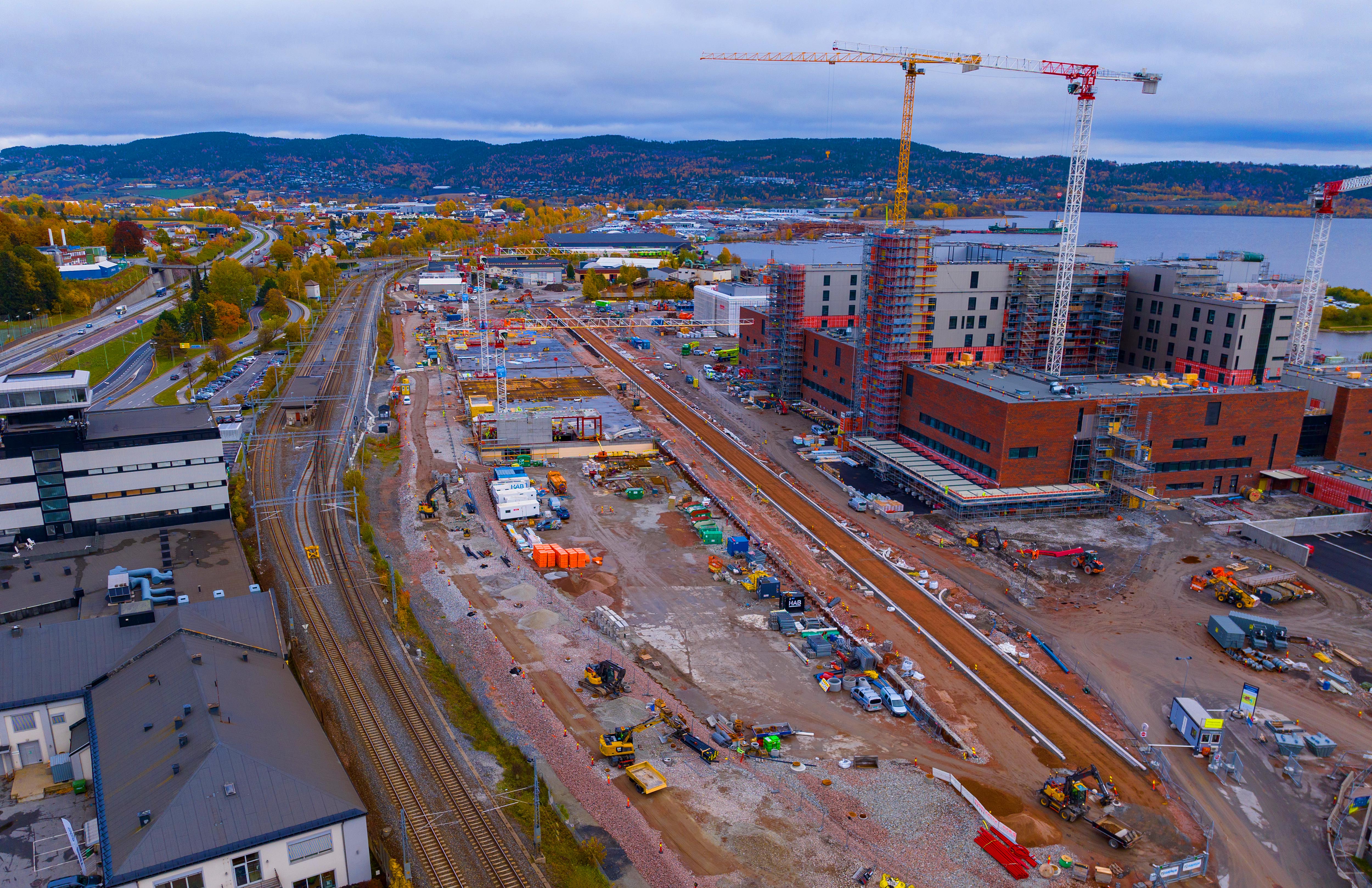 Drammen Helsepark - drone - oktober 2023